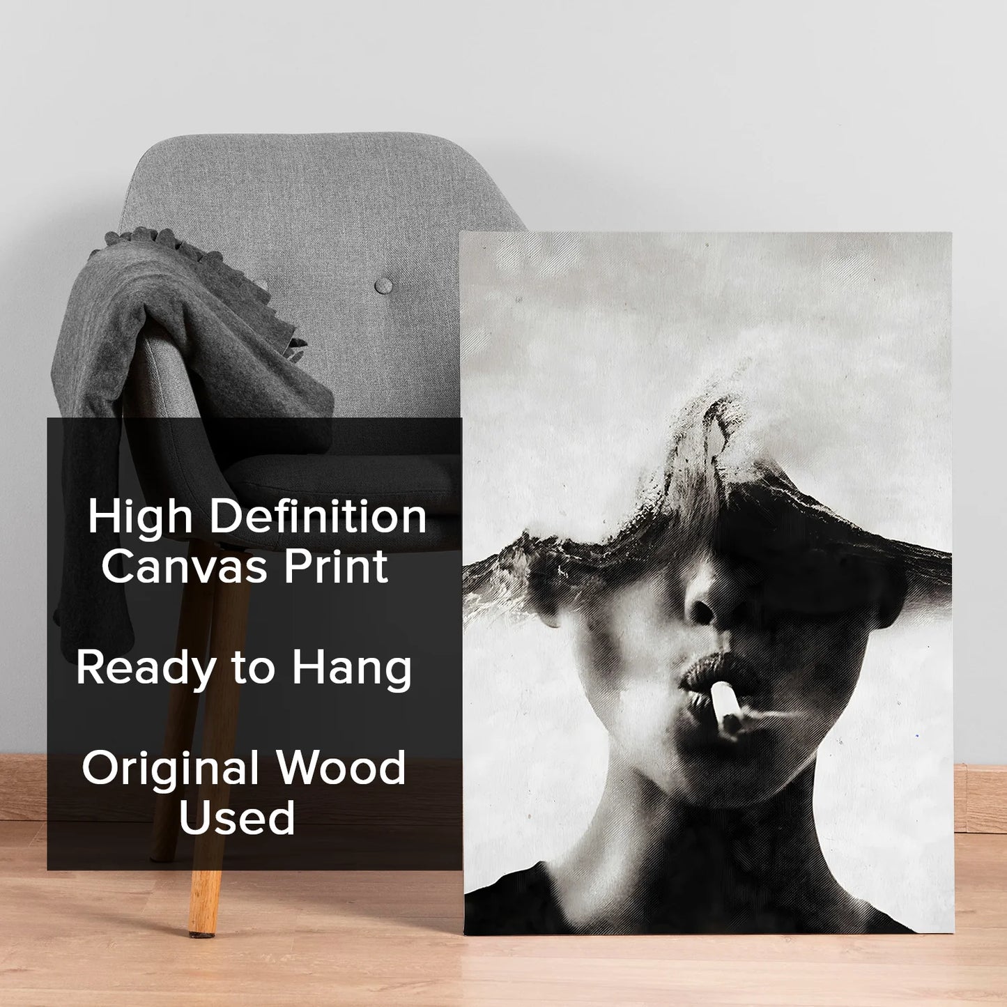 Abstract Black and White Woman Canvas Wall Art Painting For Home And Hotel 