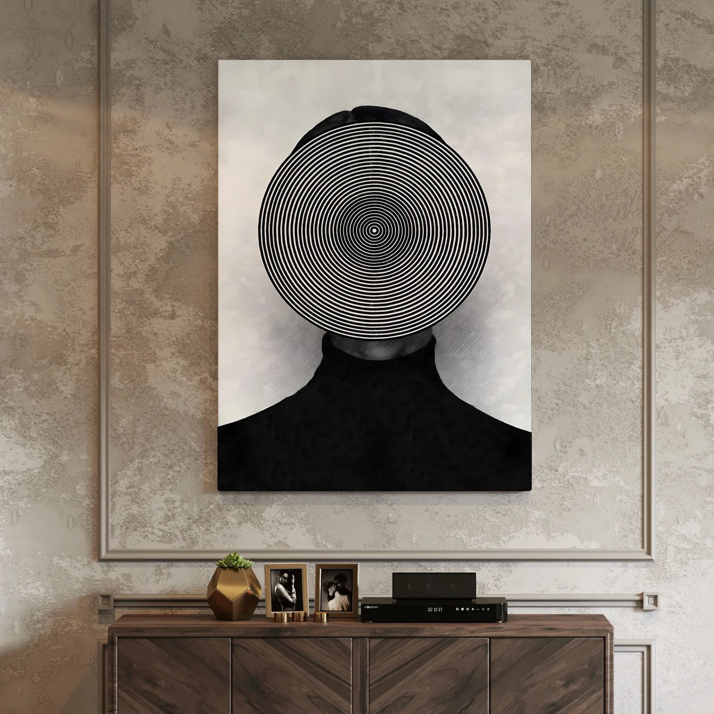 Abstract Black and White Woman Canvas Wall Art Painting For Home Decor