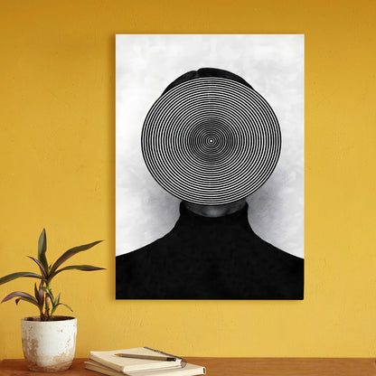 Abstract Black and White Woman Canvas Wall Art Painting For Home Decor