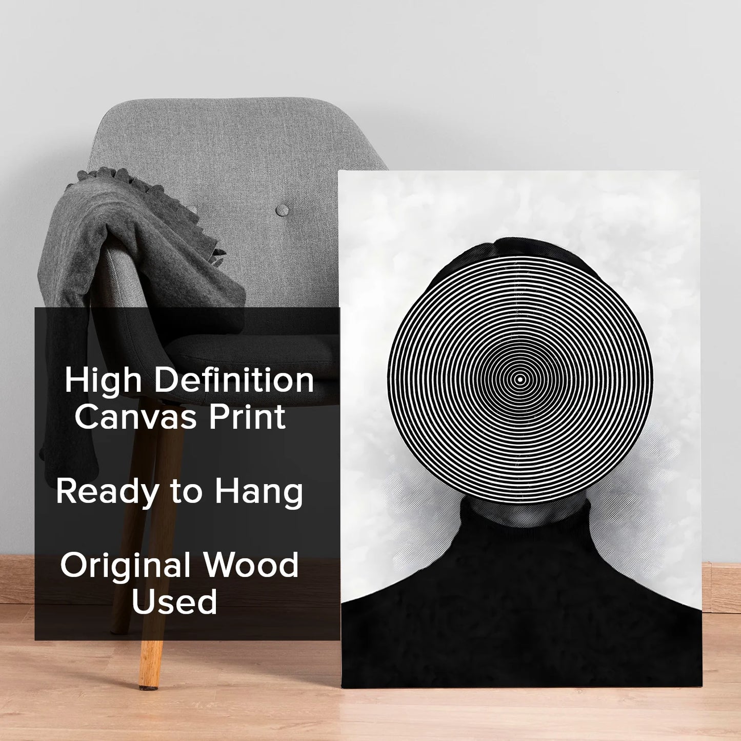 Abstract Black and White Woman Canvas Wall Art Painting For Home Decor