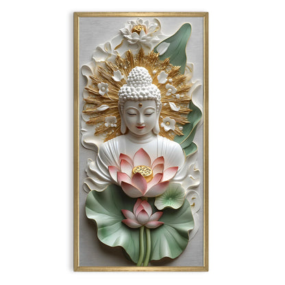 Lord Buddha Canvas Wall Art For Office And Room Decor