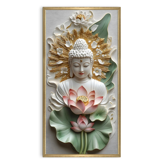 Lord Buddha Canvas Wall Art For Office And Room Decor