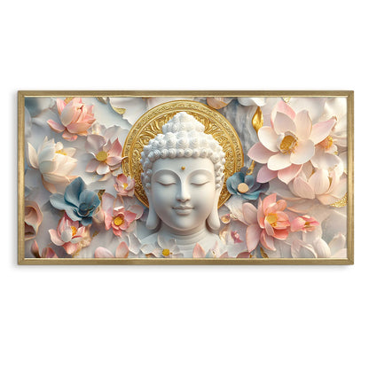 Golden Buddha with Lotus Wall Art
