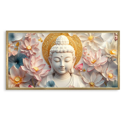 Divine Buddha with Lotus Flower Wall Decor For Bedroom