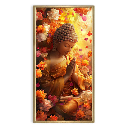 Lord Buddha Golden Canvas Wall Painting For Home 