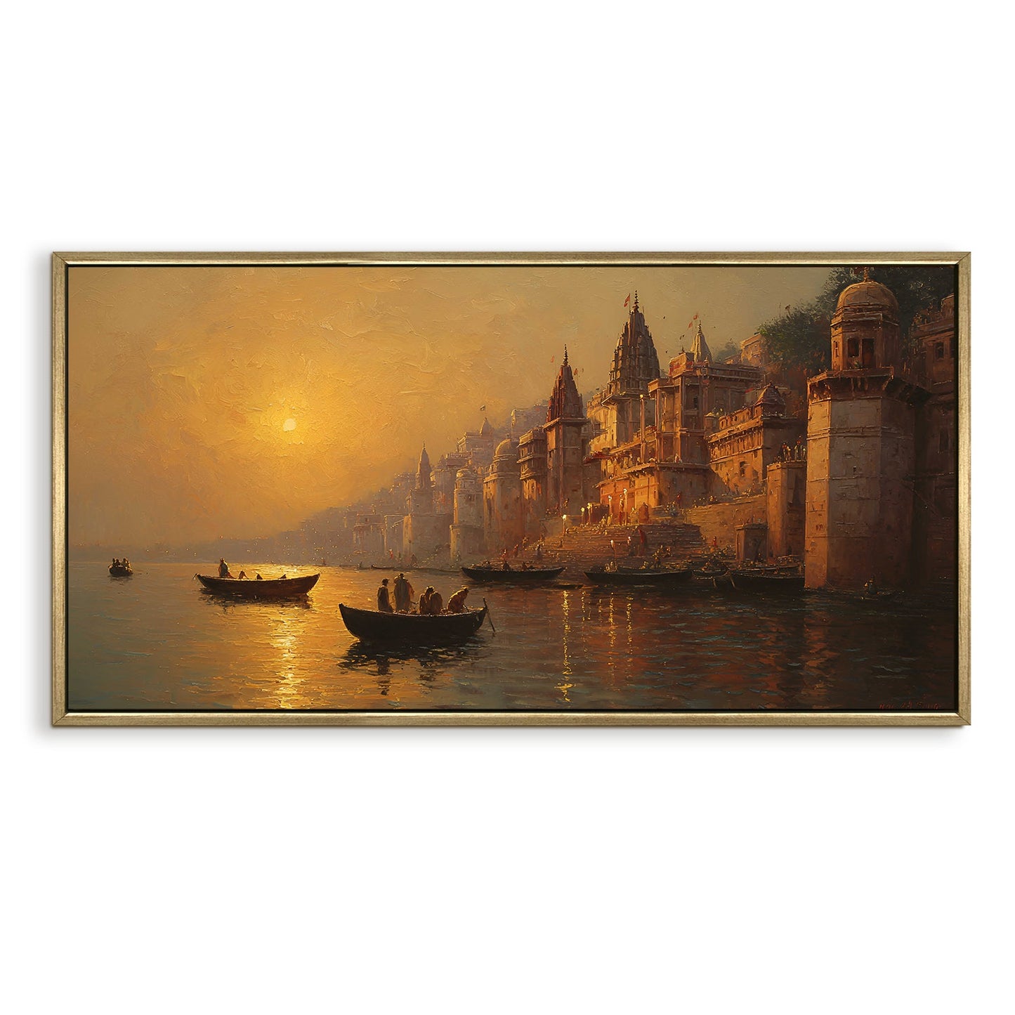 Banaras Ghats Painting Wall Art – Varanasi Riverfront
