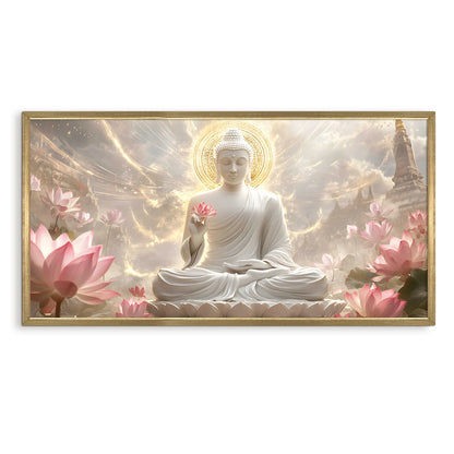 Lord Buddha And Lotus Wall Decor For Bedroom