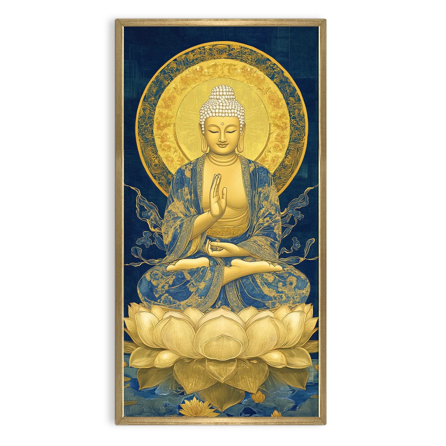 Lord Buddha Meditation Canvas Wall Painting For Room Decoration