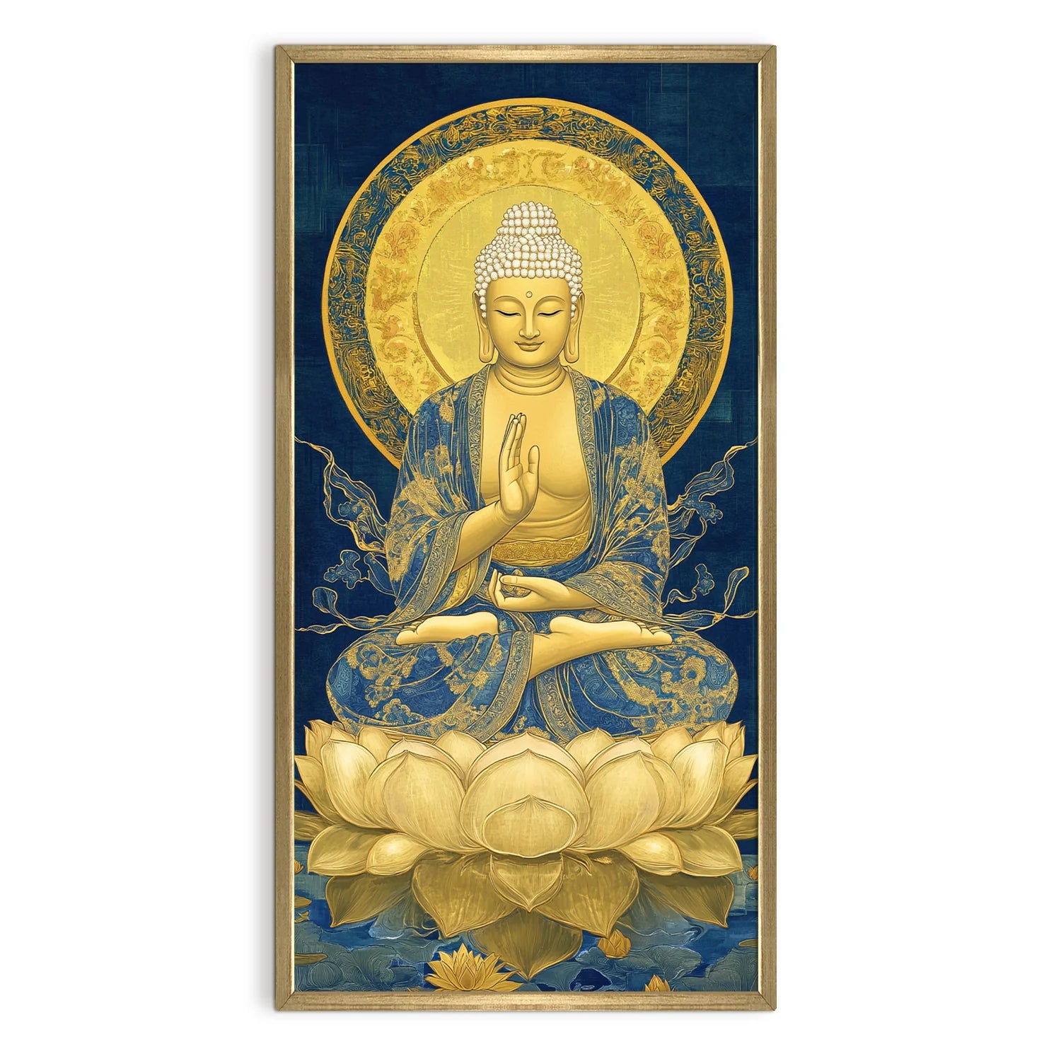Lord Buddha Meditation Canvas Wall Painting For Room Decoration