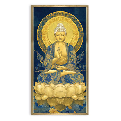 Lord Buddha Meditation Canvas Wall Painting For Room Decoration
