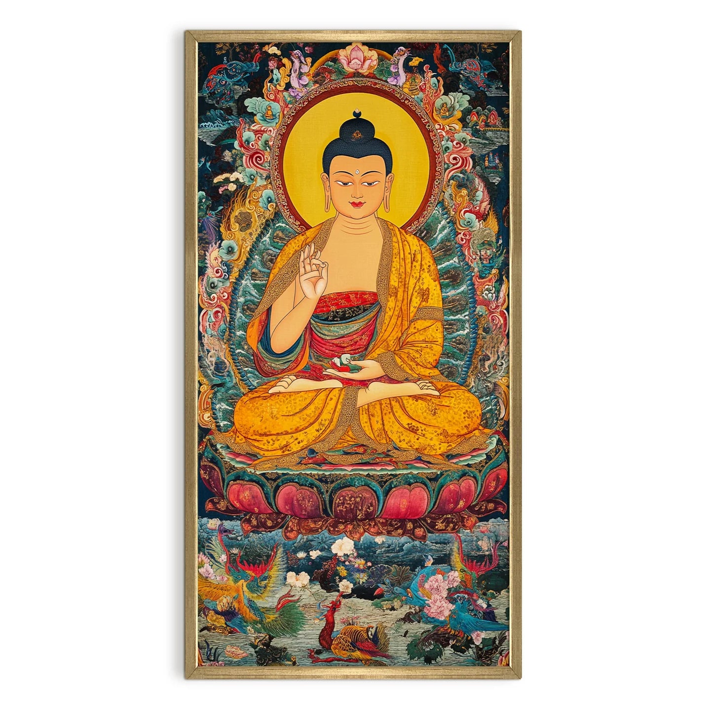 Lord Buddha Meditation Colourful Canvas Wall Painting