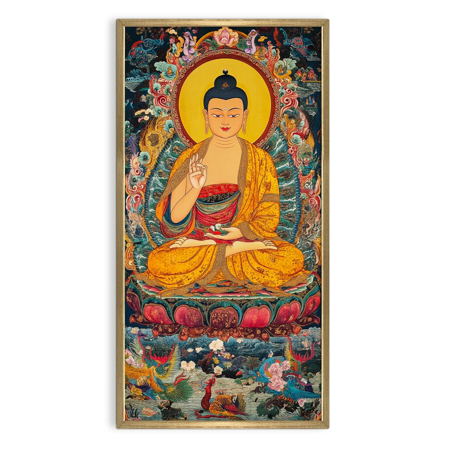 Lord Buddha Meditation Colourful Canvas Wall Painting