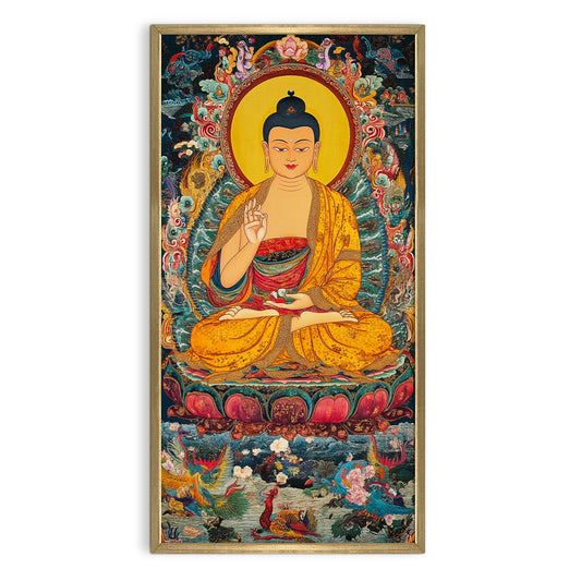 Lord Buddha Meditation Colourful Canvas Wall Painting