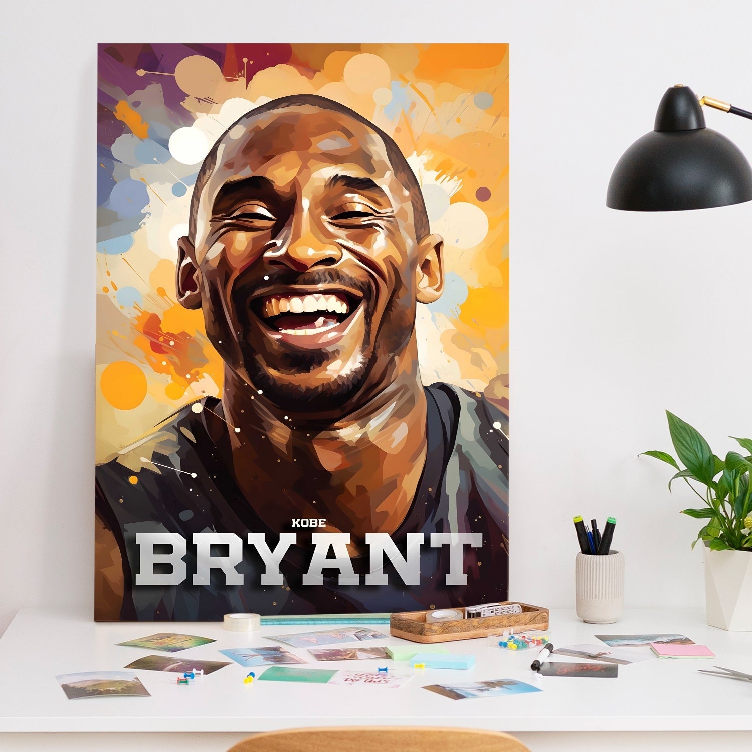 Kobe Bryant Smiling Portrait canvas wall art painting