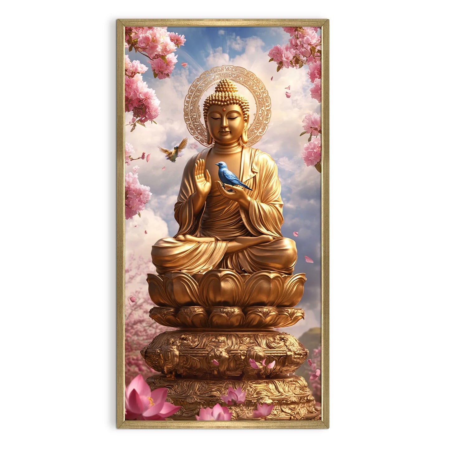 Lord Buddha Canvas Wall Art For Office Decoration