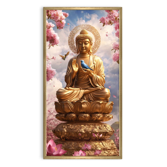 Lord Buddha Canvas Wall Art For Office Decoration