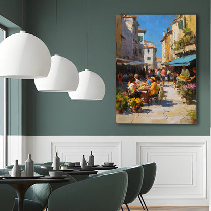 Vintage Street Wall Canvas Painting For Restaurant