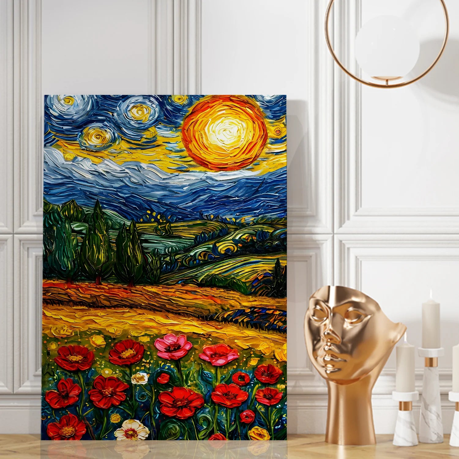 Swirling Meadows Canvas Wall Art Painting For Hotel