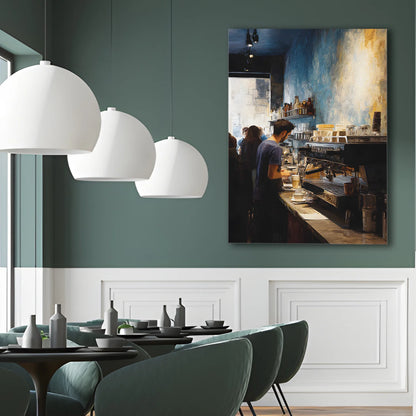 Modern Coffee Shop Wall Art – Stylish Café Interior Canvas