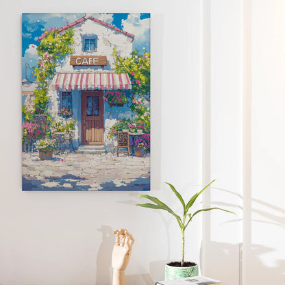 Floral Cafe Getaway Wall Art Painting For Home Decor
