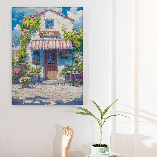 Floral Cafe Getaway Wall Art Painting For Home Decor