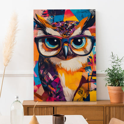 Hipster Owl canvas Wall Art Painting 