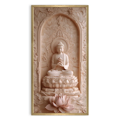 Lord Buddha With Lotus Canvas Wall Painting For Home Decoration