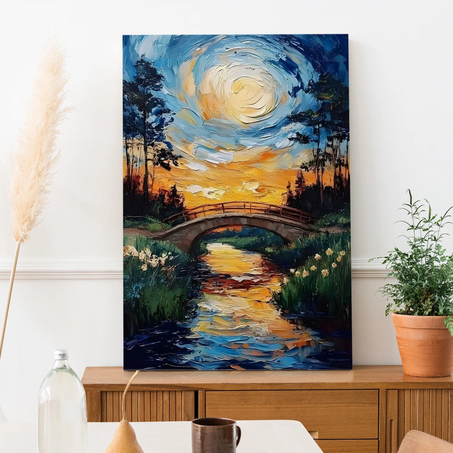 Illuminated Dusk Canvas Wall Art Painting For Hotel