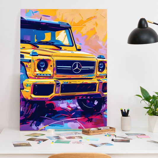 G-Wagon Pop Wall Art Painting – Luxury Car Canvas Artwork for Modern Home & Office Decor