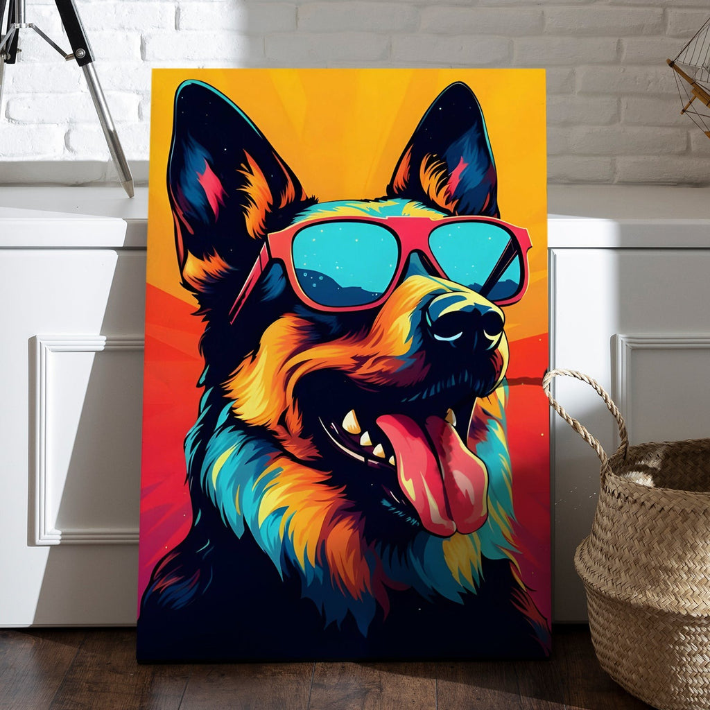 Sunglass Shepherd canvas wall art painting