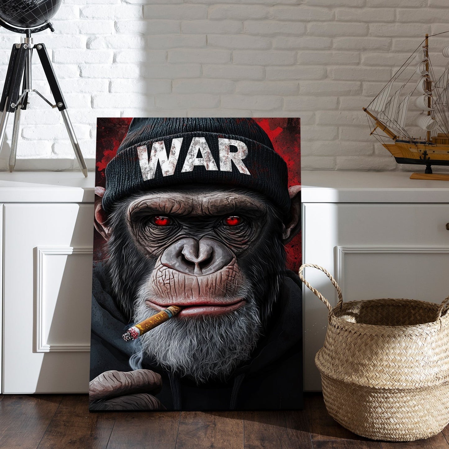 Smoking Gentleman canvas wall art painting