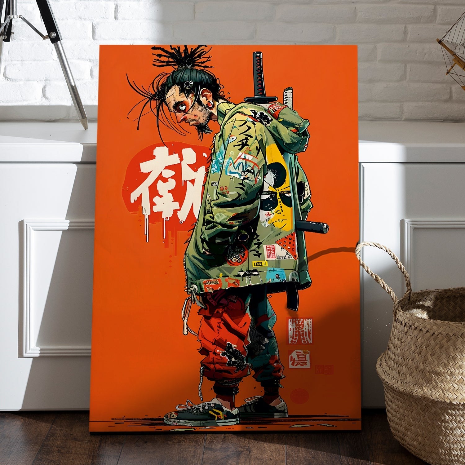 Katana & Kicks canvas wall art painting