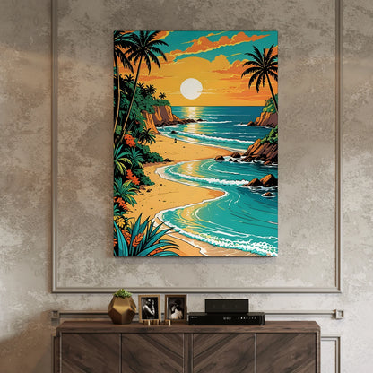 Vibrant Ocean Bloom Canvas Wall Painting For Home And Office Decoration