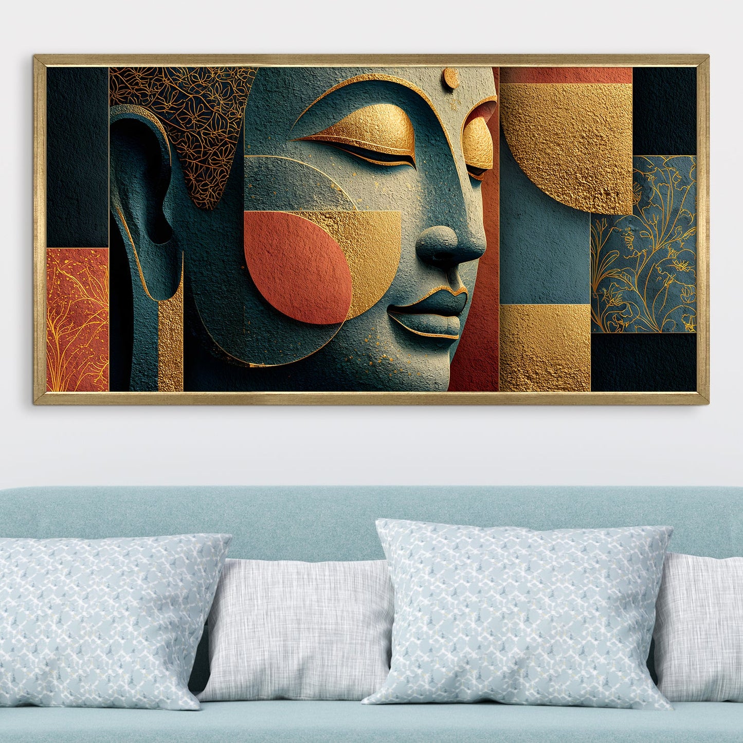 Abstract Buddha Face Wall Canvas Painting 