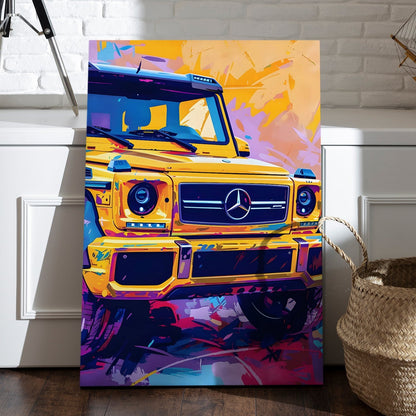 G-Wagon Pop Wall Art Painting – Luxury Car Canvas Artwork for Modern Home & Office Decor