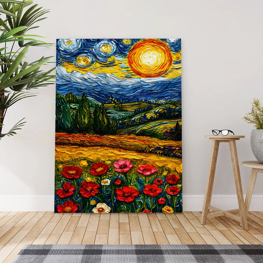 Swirling Meadows Canvas Wall Art Painting For Hotel
