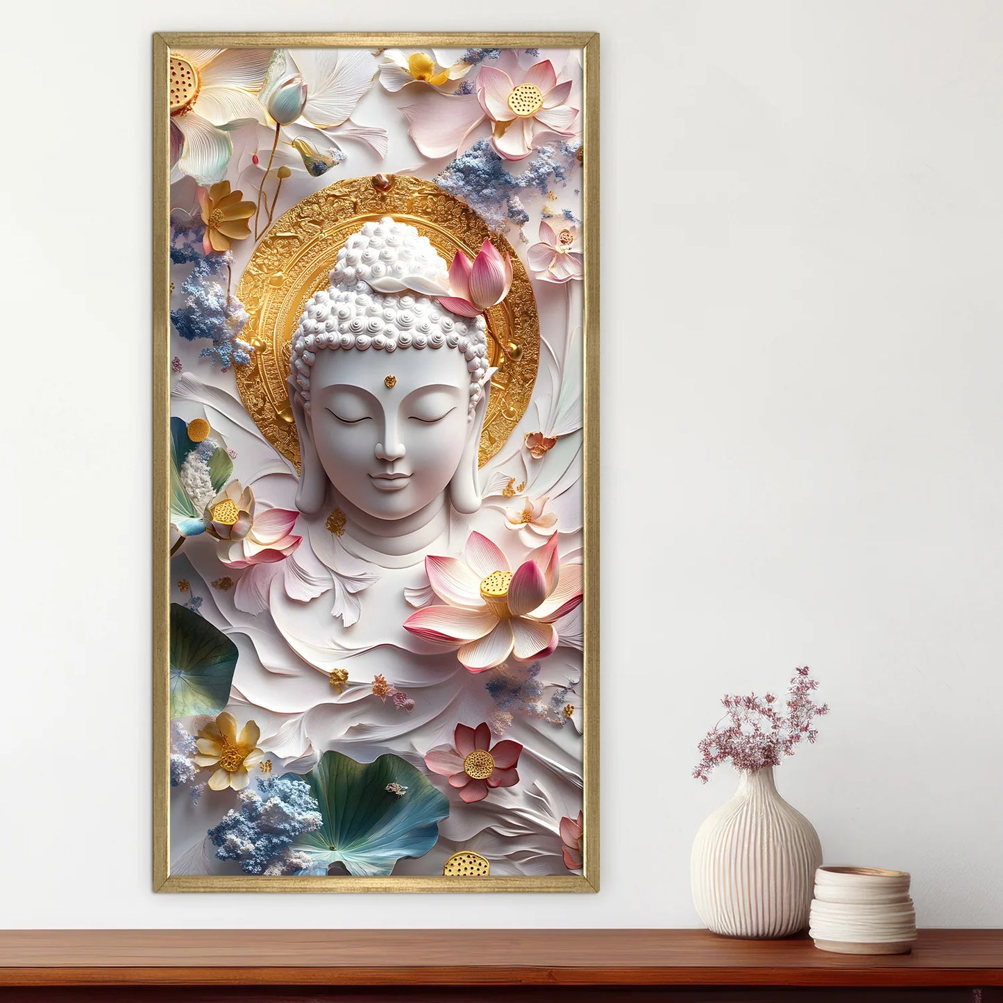 Lord Buddha Face Meditation Canvas Wall Painting For Home