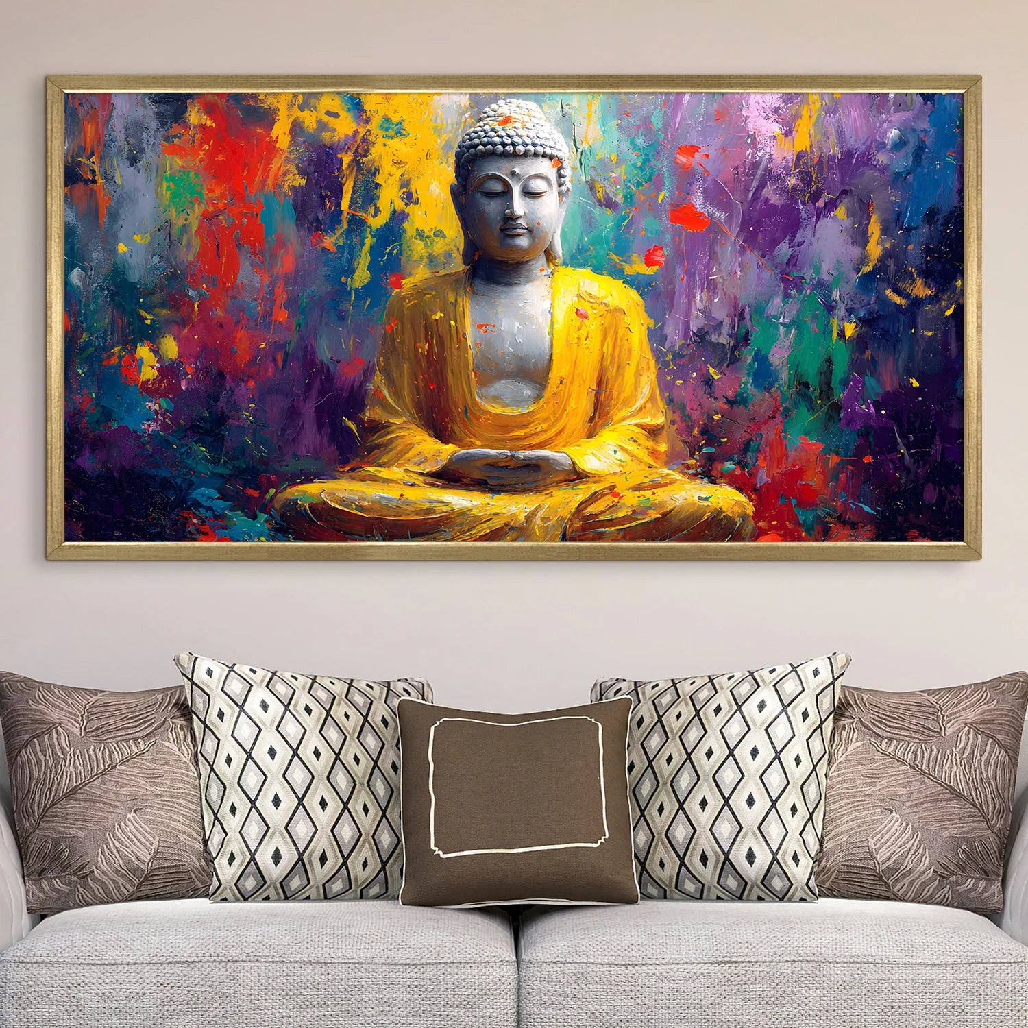 Abstract Buddha Wall Canvas Painting For Living Room