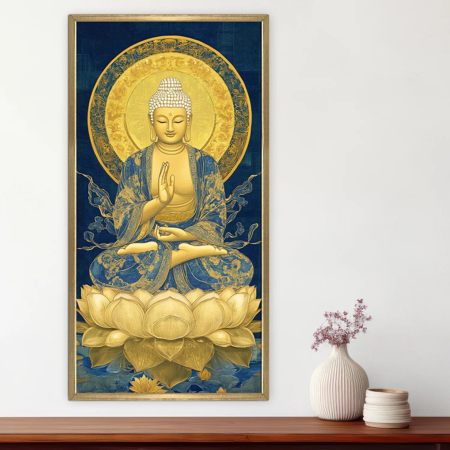 Lord Buddha Meditation Canvas Wall Painting For Room Decoration