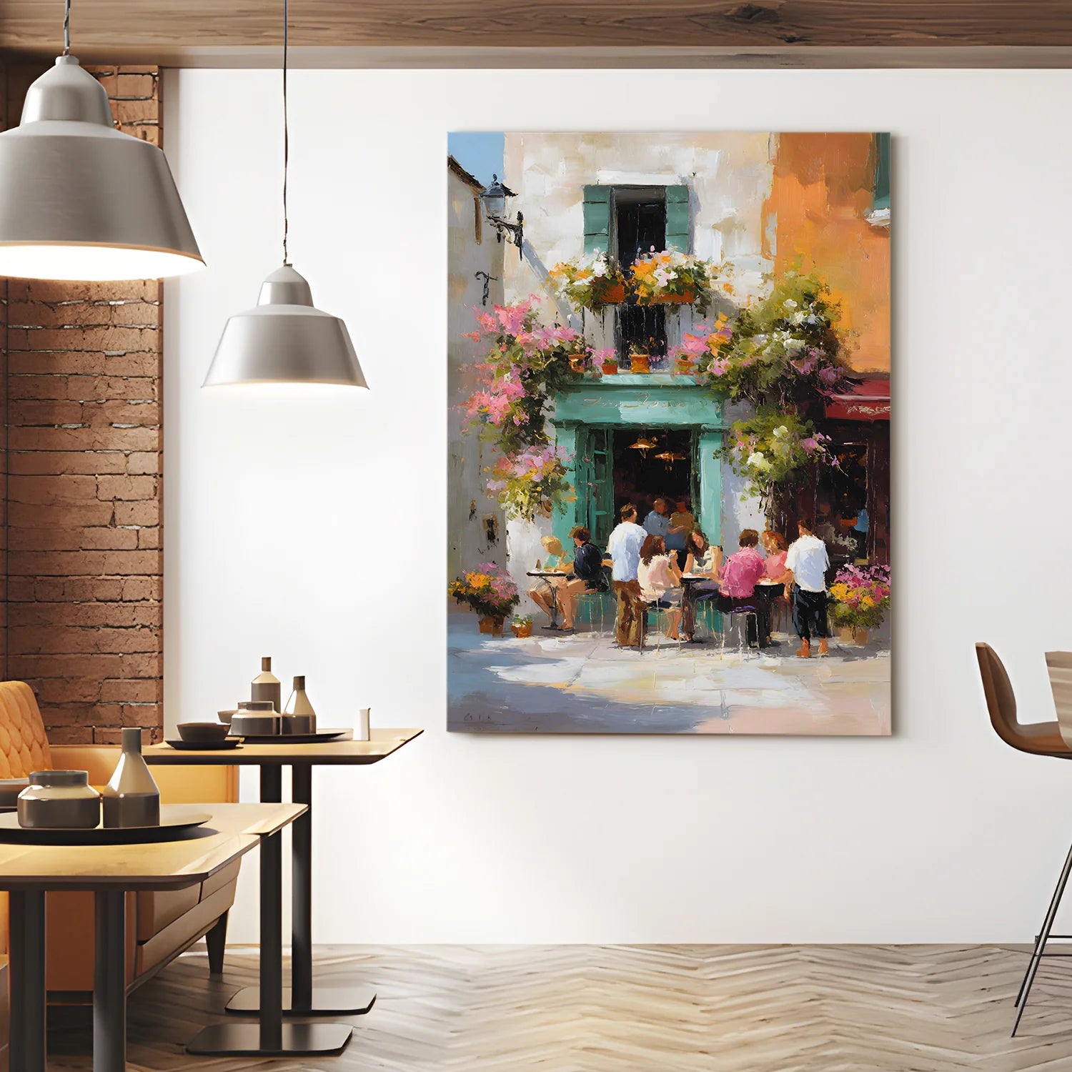 Vintage Cafe Wall Canvas Wall Art For Hotel