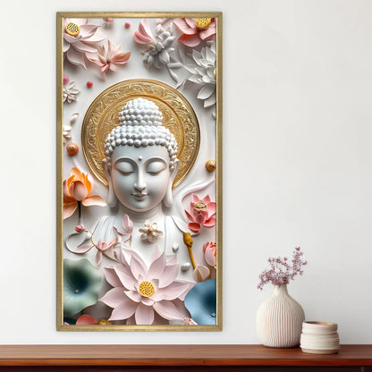 Lord Buddha Face Meditation Canvas Wall Painting For Home 
