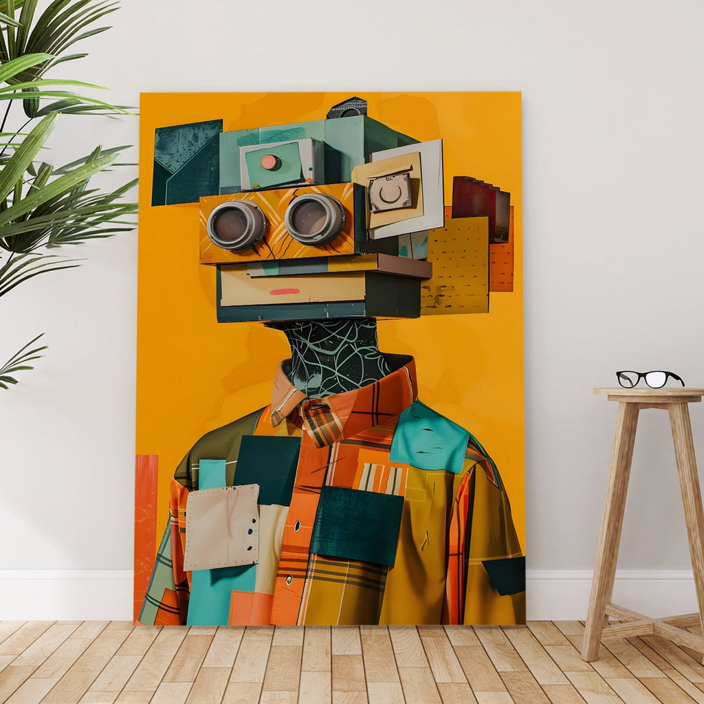 Patchwork Persona Wall Art Painting, HD Canvas Print, Framed, Ready to Hang