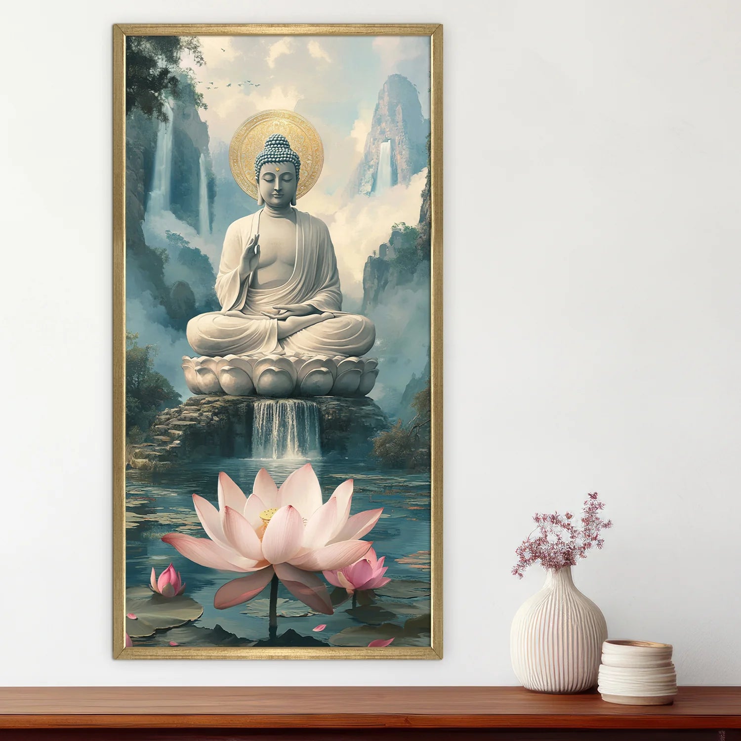 Lord Buddha Canvas Wall Painting For Home Decoration 