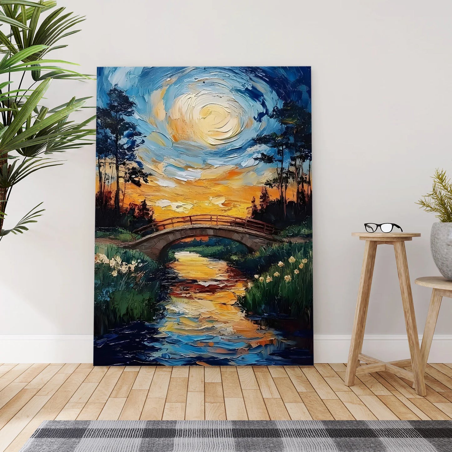 Illuminated Dusk Canvas Wall Art Painting For Hotel