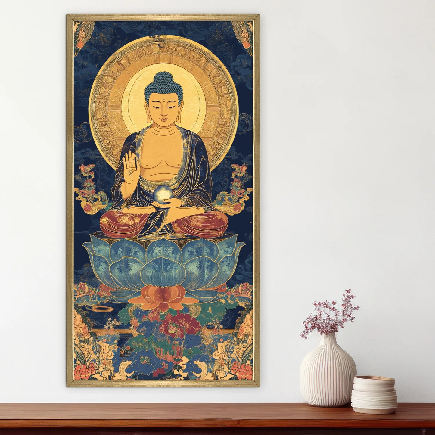 Lord Buddha Canvas Wall Painting For Office And Room Decoration