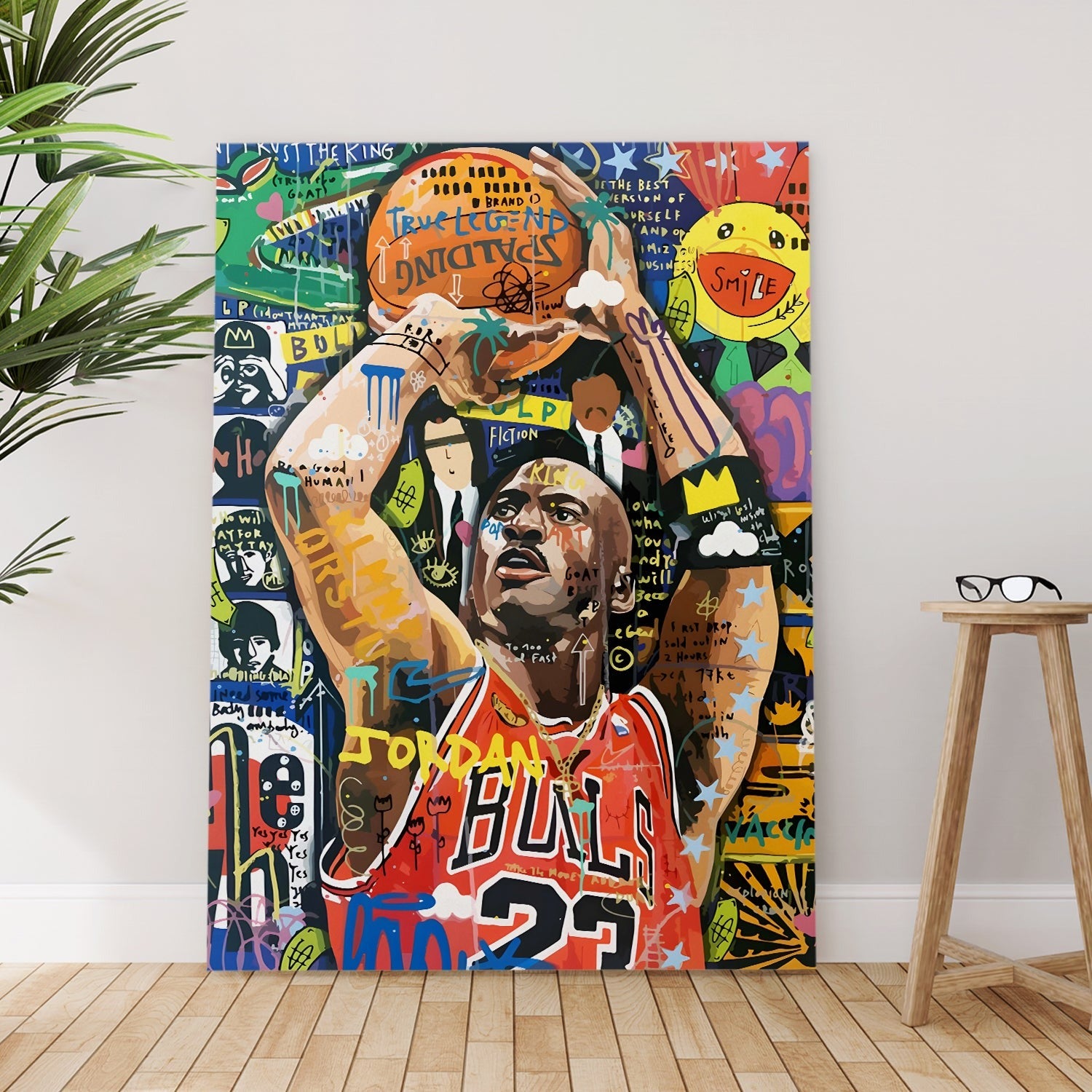 Michael Jordan Street Art canvas wall art painting