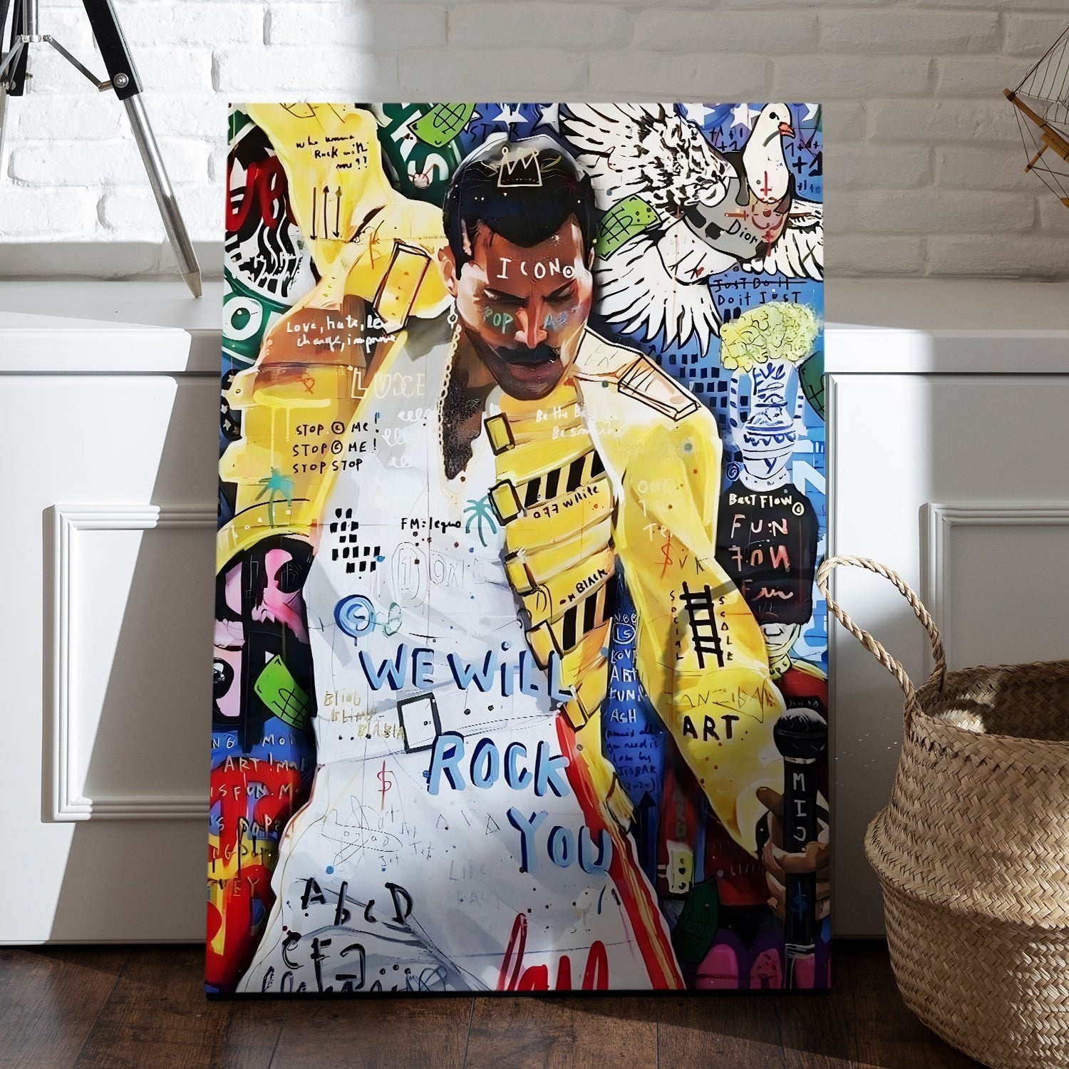 Hey Freddie canvas wall art painting