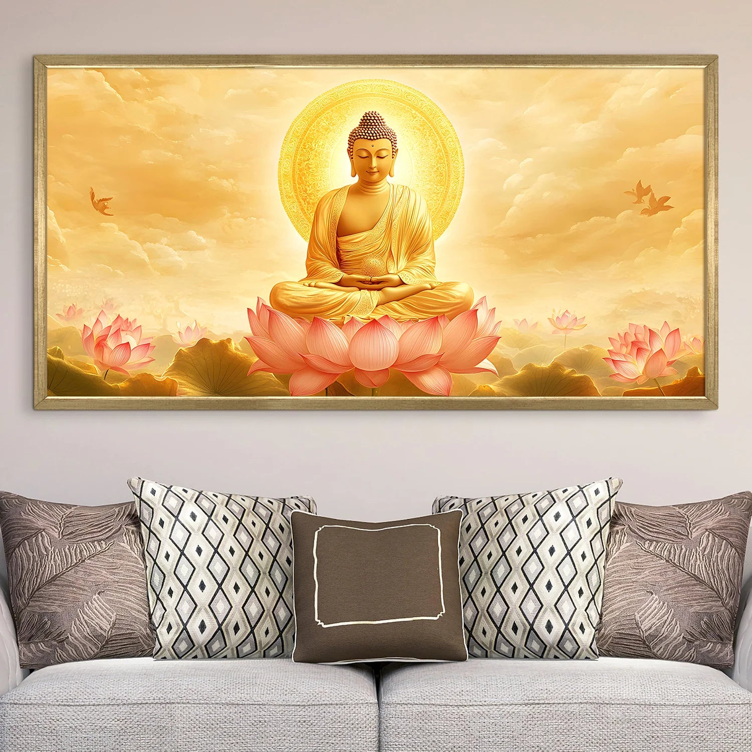Buddha Canvas Wall Painting For Bedroom Decoration