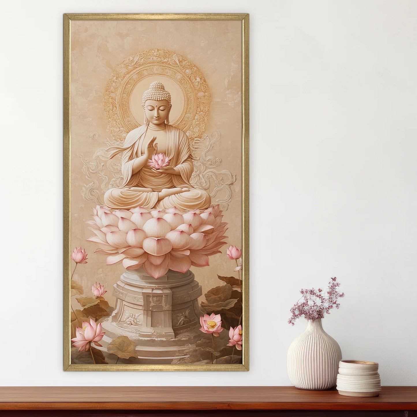 Lord Buddha Canvas Wall Painting For Office Decoration