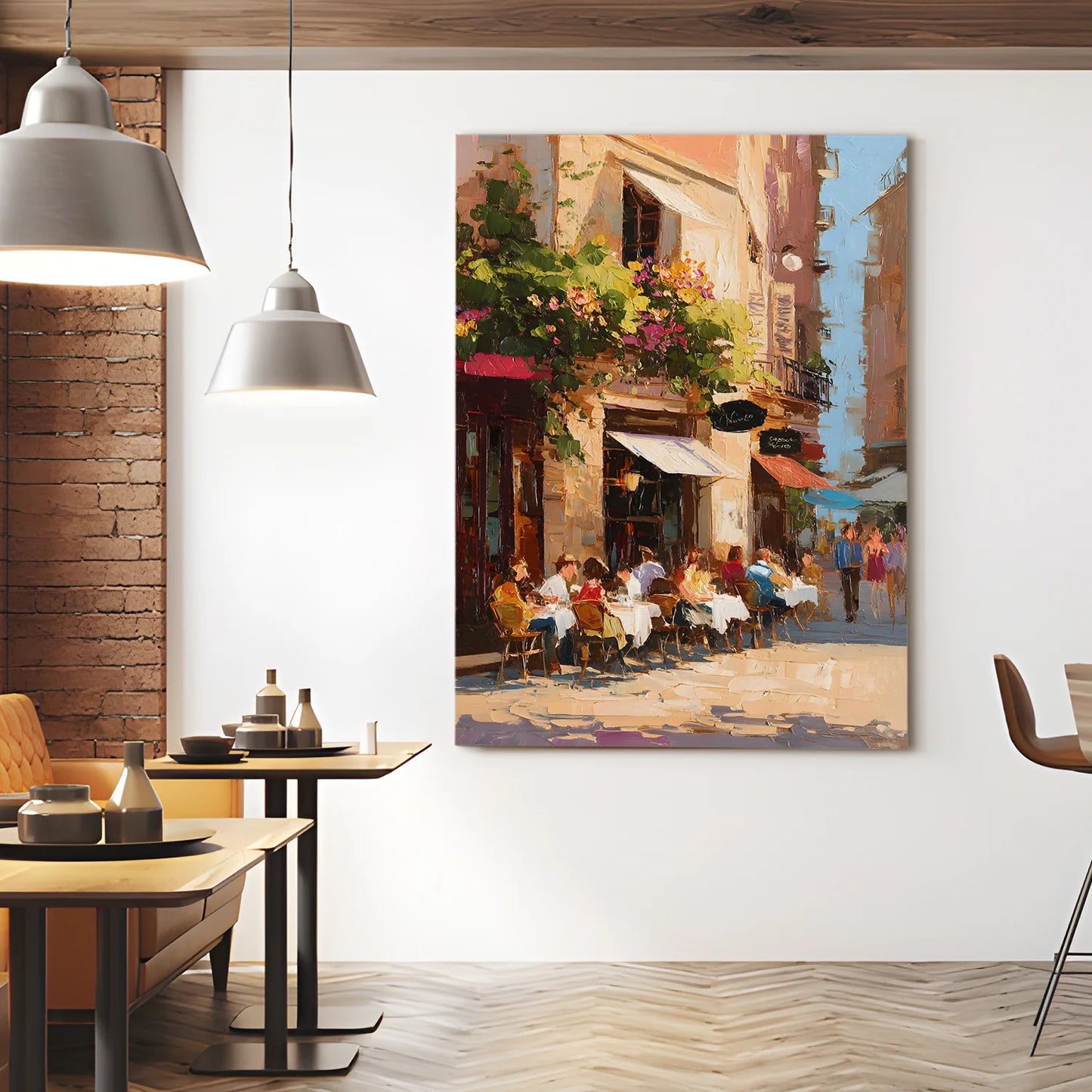 Vintage Street Wall Canvas Painting For Drawing Room